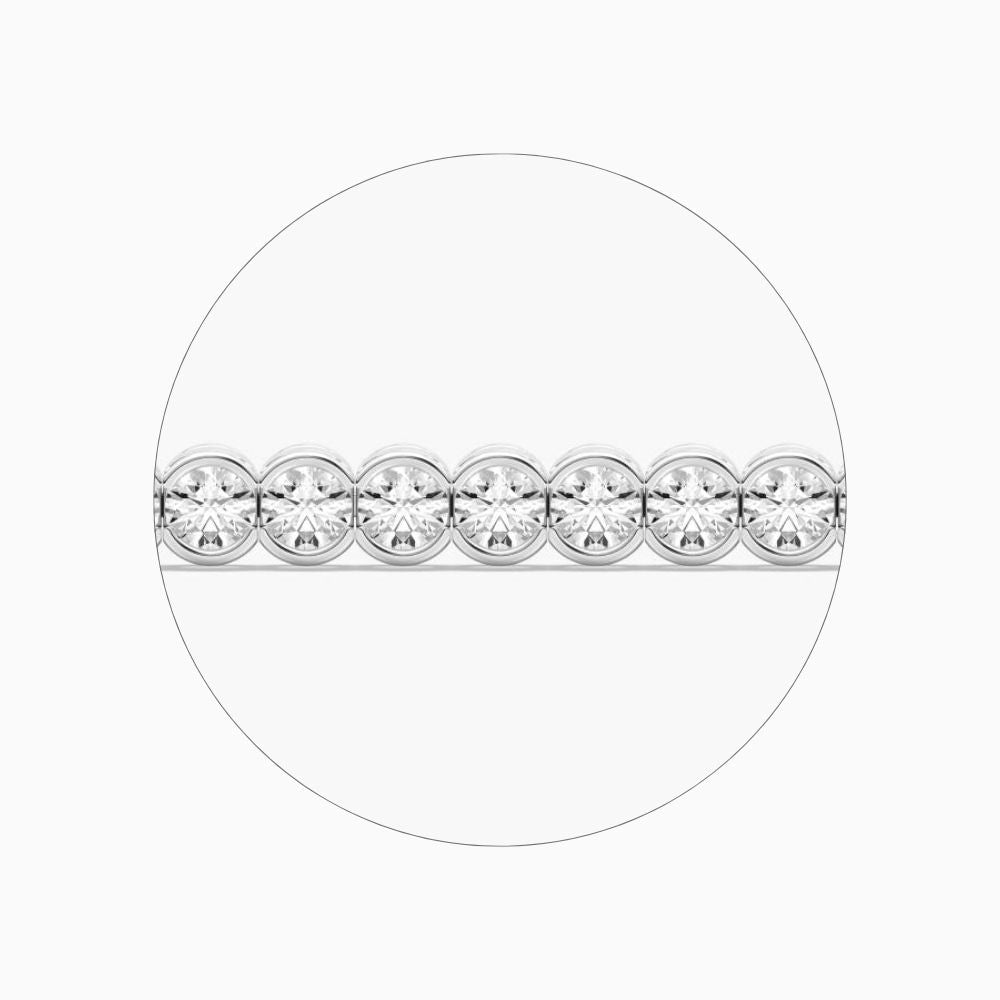 Tessa Round Lab Grown Diamond Diamond Half Bezel Set Tennis Bracelet