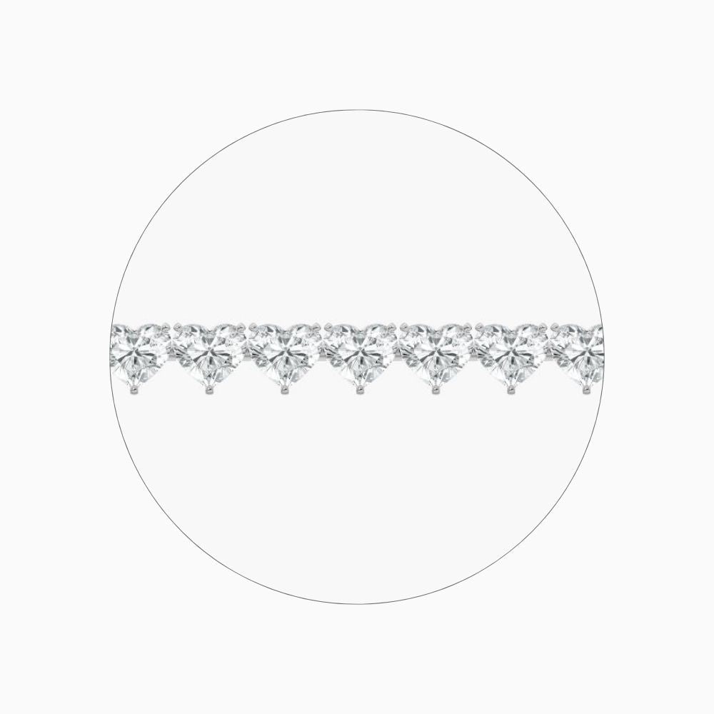 Navy 24 Carat Heart Shaped Lab Grown Diamonds Tennis Bracelet
