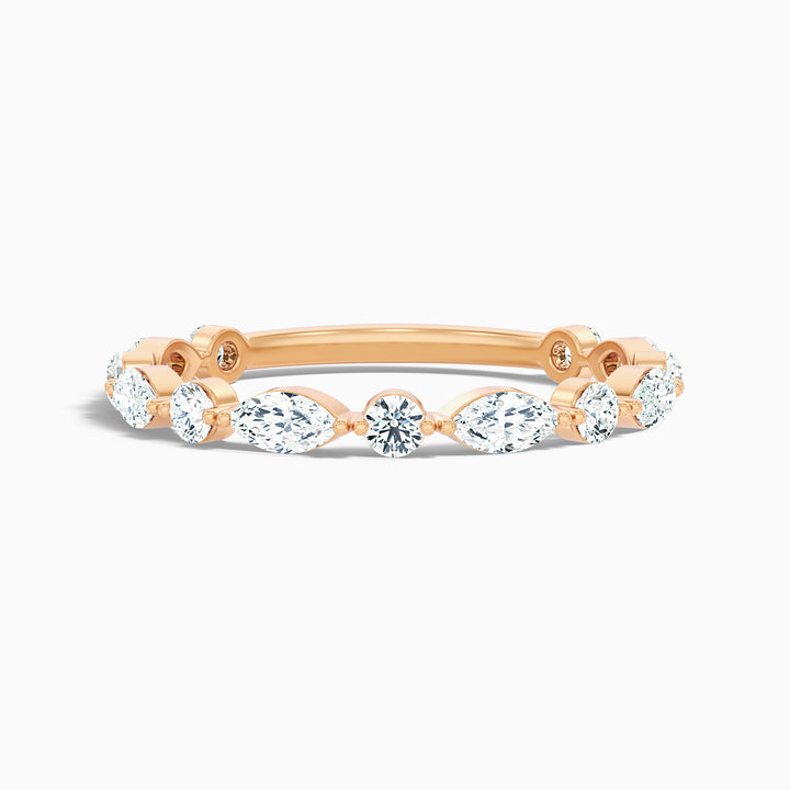 Olivia Marquise and Round Cut 3/4 Eternity Lab Grown Diamond Wedding Band