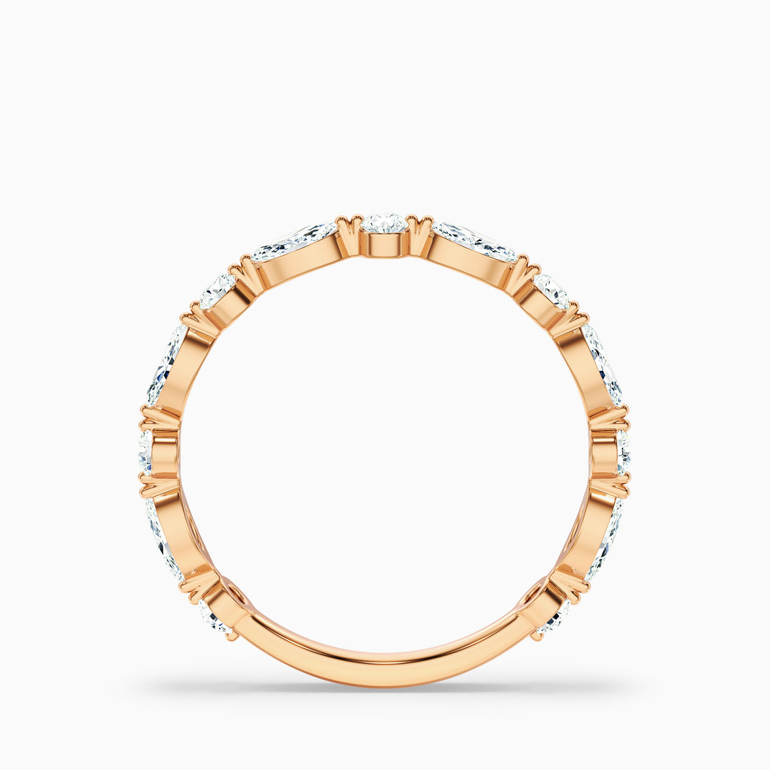 Olivia Marquise and Round Cut 3/4 Eternity Lab Grown Diamond Wedding Band