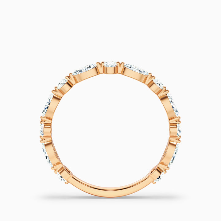 Olivia Marquise and Round Cut 3/4 Eternity Lab Grown Diamond Wedding Band