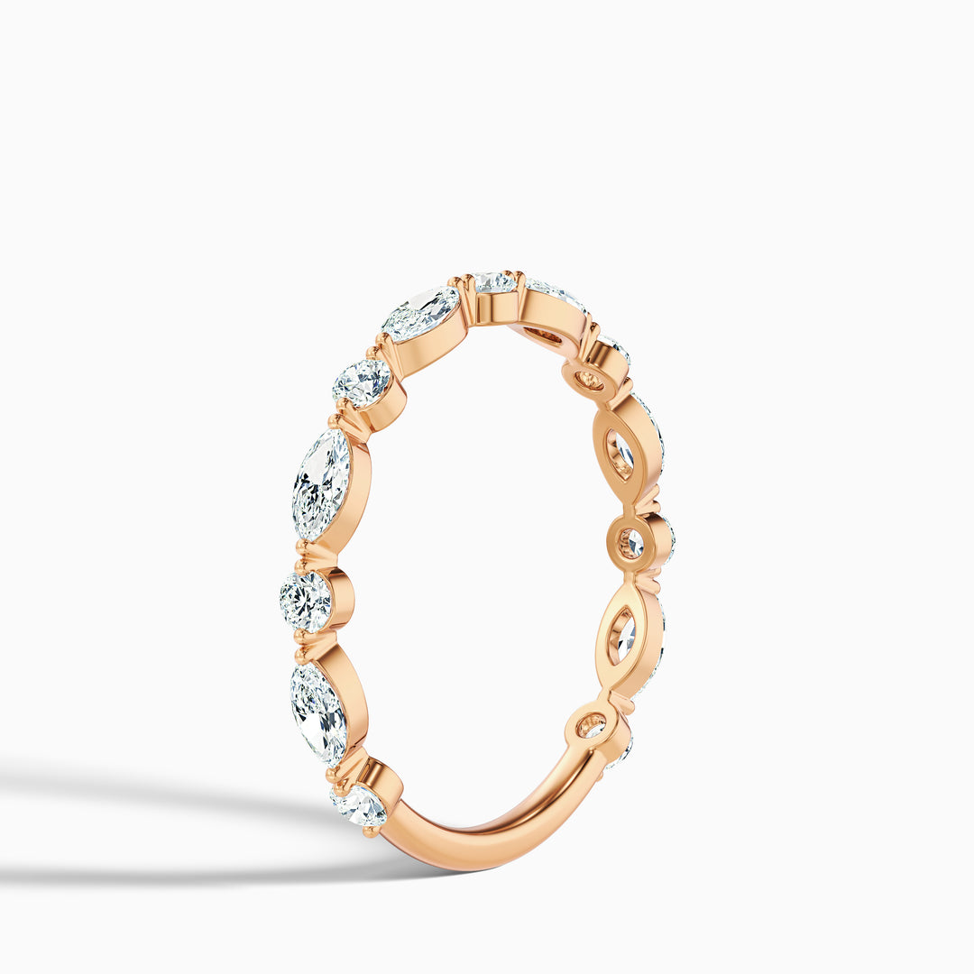 Olivia Marquise and Round Cut 3/4 Eternity Lab Grown Diamond Wedding Band