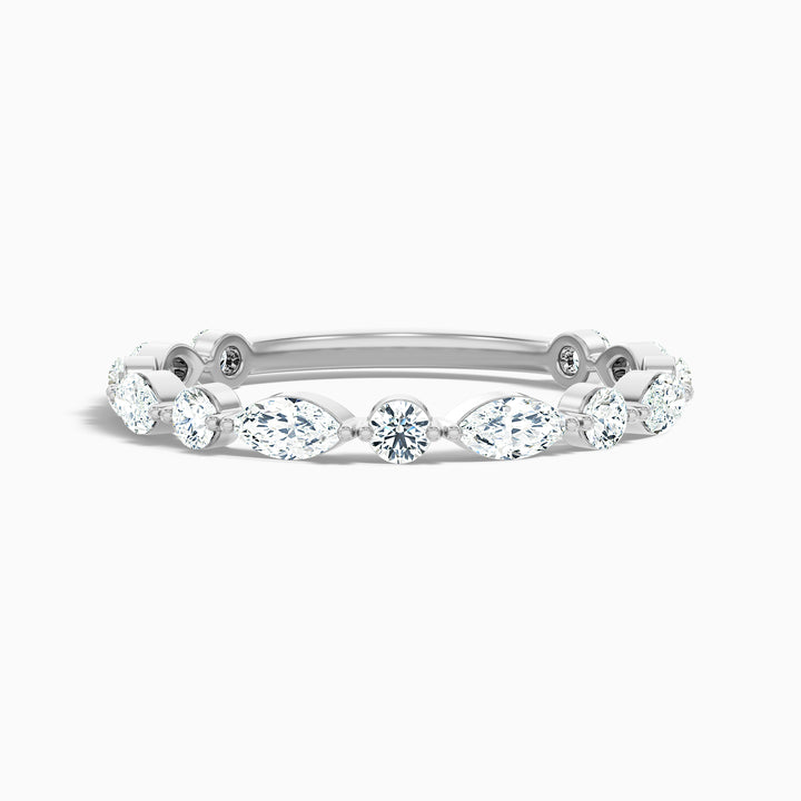 Olivia Marquise and Round Cut 3/4 Eternity Lab Grown Diamond Wedding Band