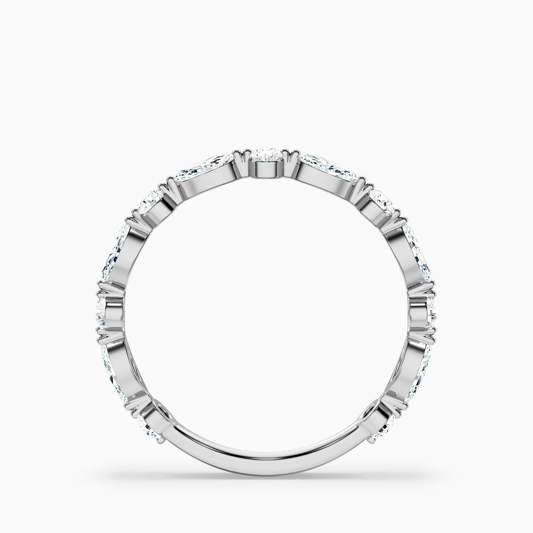 Olivia Marquise and Round Cut 3/4 Eternity Lab Grown Diamond Wedding Band
