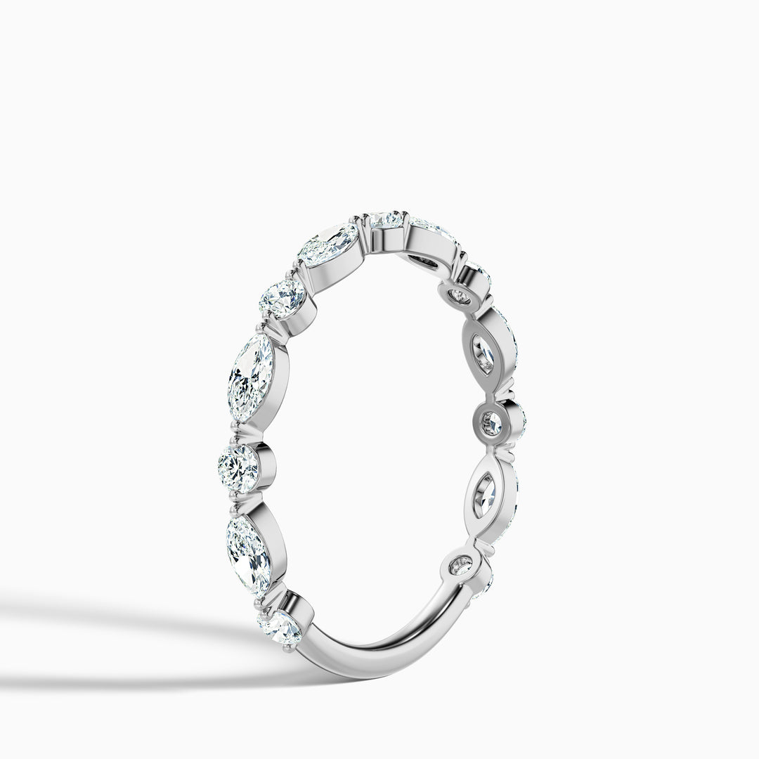 Olivia Marquise and Round Cut 3/4 Eternity Lab Grown Diamond Wedding Band