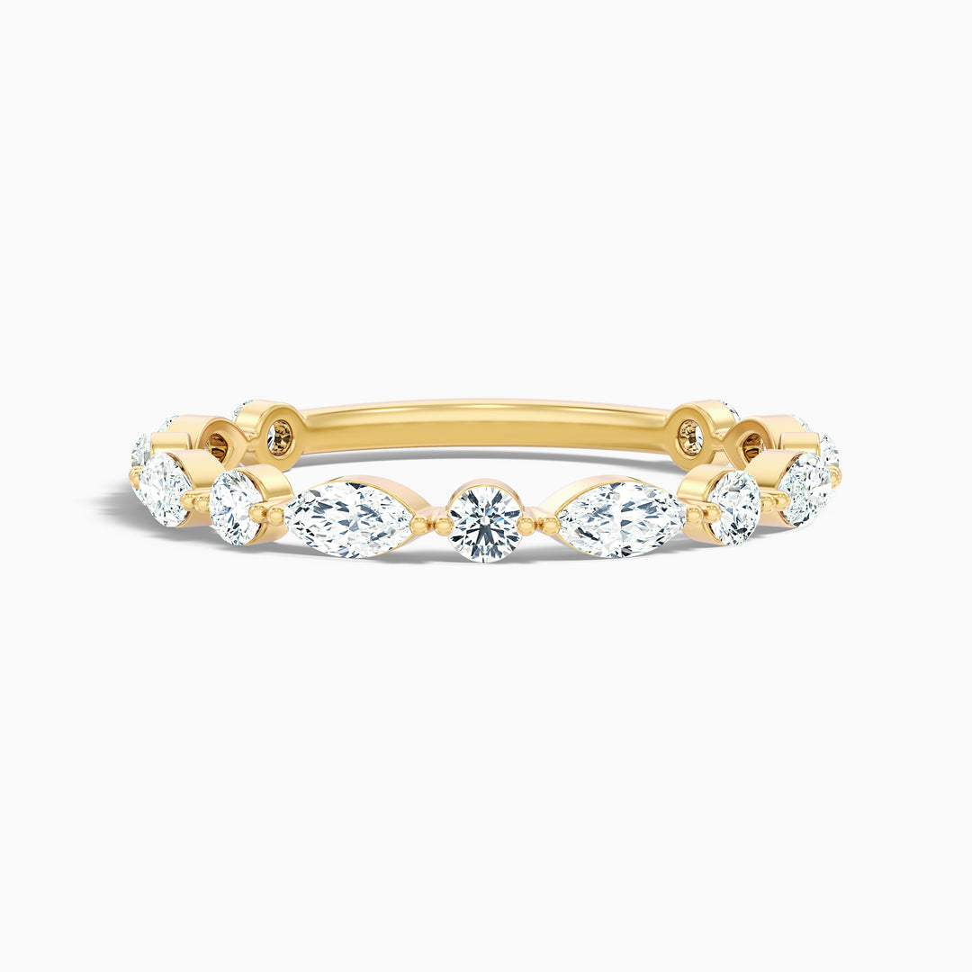 Olivia Marquise and Round Cut 3/4 Eternity Lab Grown Diamond Wedding Band