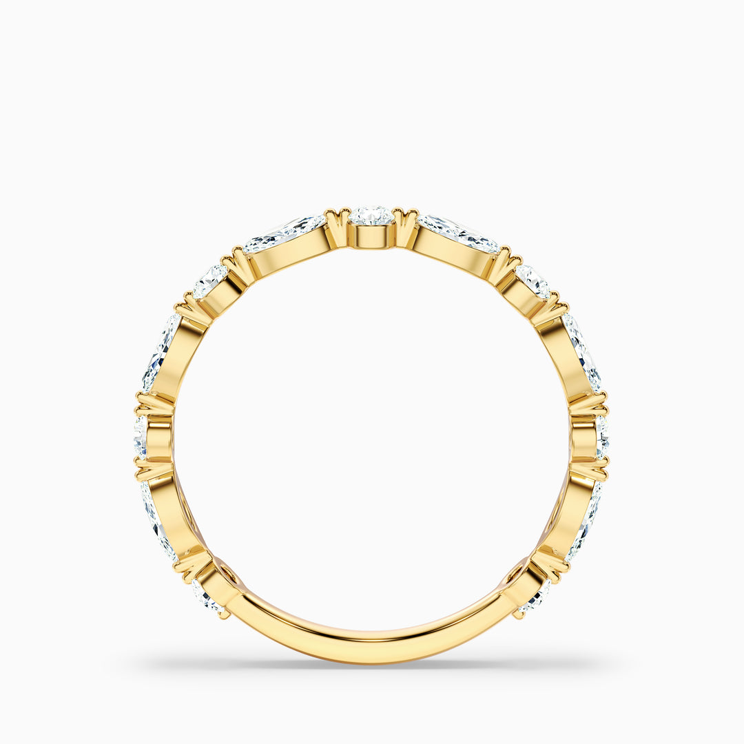 Olivia Marquise and Round Cut 3/4 Eternity Lab Grown Diamond Wedding Band