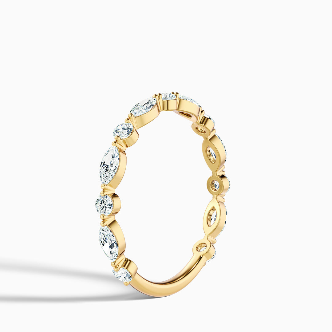 Olivia Marquise and Round Cut 3/4 Eternity Lab Grown Diamond Wedding Band