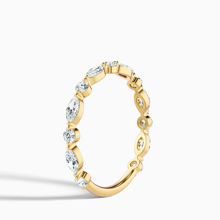 Olivia Marquise and Round Cut 3/4 Eternity Lab Grown Diamond Wedding Band