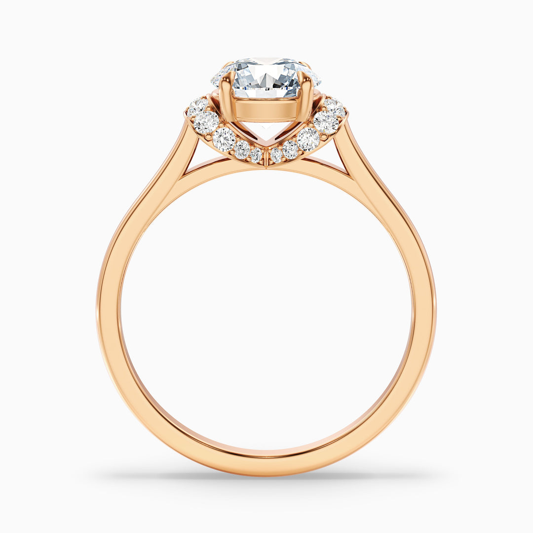 Lux 1.5 Carat Round Solitaire Pave Lab Grown Engagement Ring in Platinum - Side View