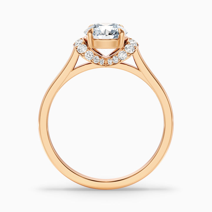 Lux 3.5 Carat Round Solitaire Pave Lab Grown Engagement Ring in 10k Yellow Gold - Side View