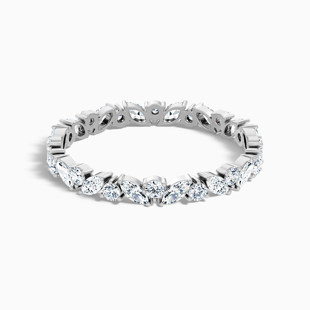 Sylvara Marquise and Round Cut Cluster Lab Grown Diamond Wedding Band
