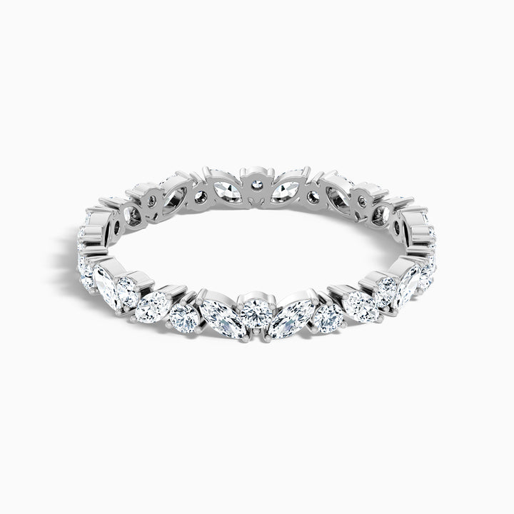 Sylvara Marquise and Round Cut Cluster Lab Grown Diamond Wedding Band