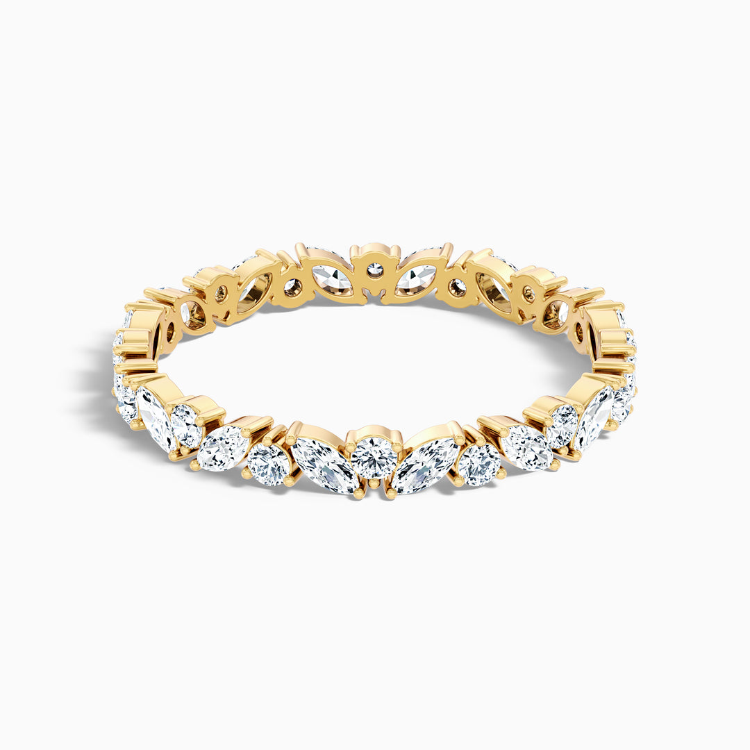 Sylvara Marquise and Round Cut Cluster Lab Grown Diamond Wedding Band