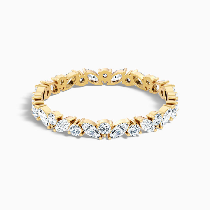 Sylvara Marquise and Round Cut Cluster Lab Grown Diamond Wedding Band