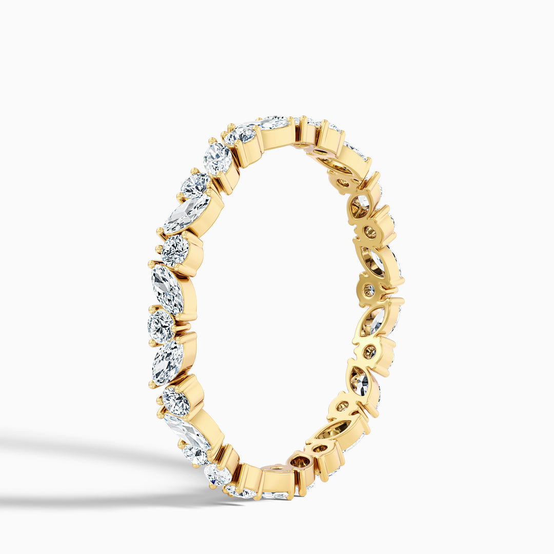 Sylvara Marquise and Round Cut Cluster Lab Grown Diamond Wedding Band