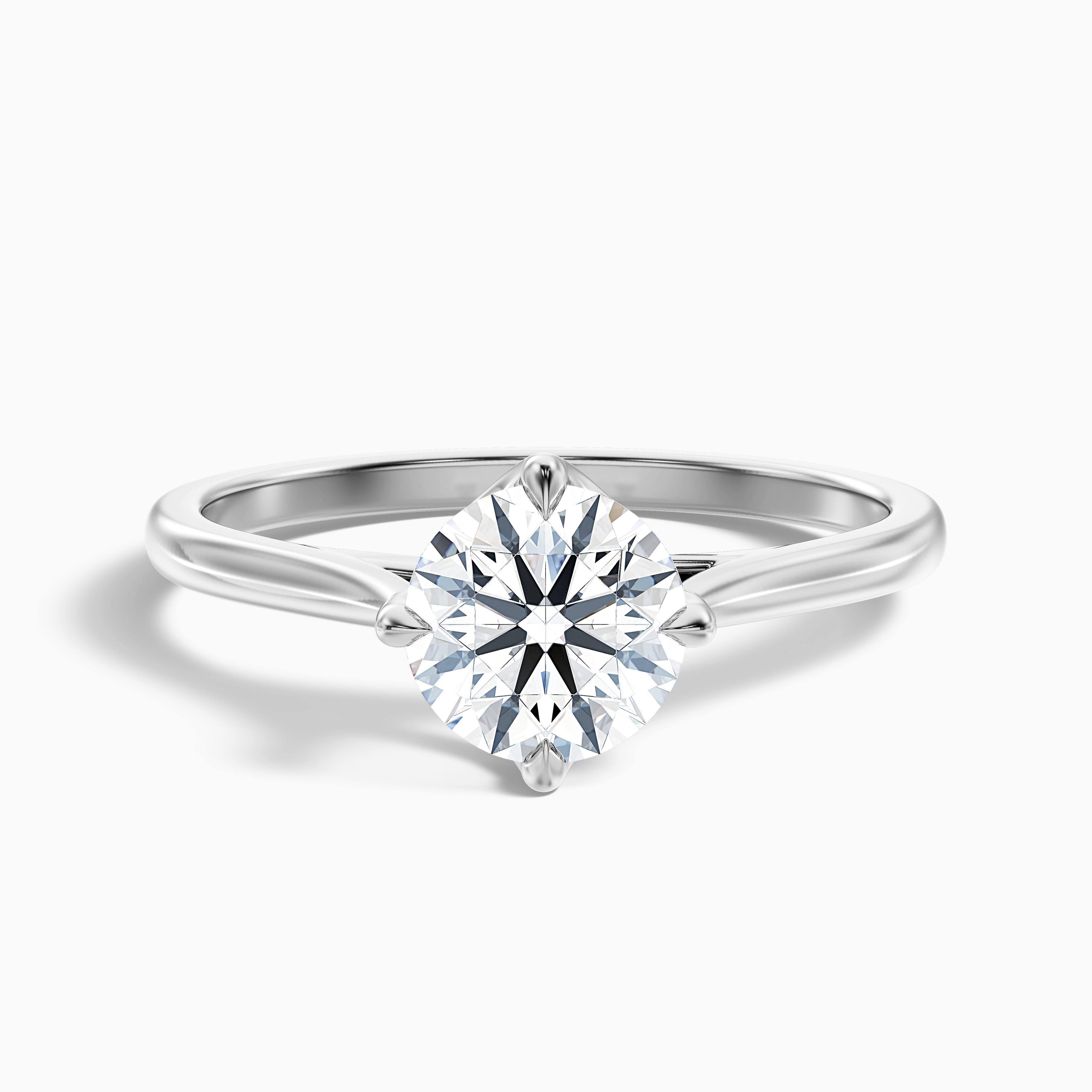 Tia 1 Carat Round Cut Solitaire Lab Grown Engagement Ring in 10k White Gold