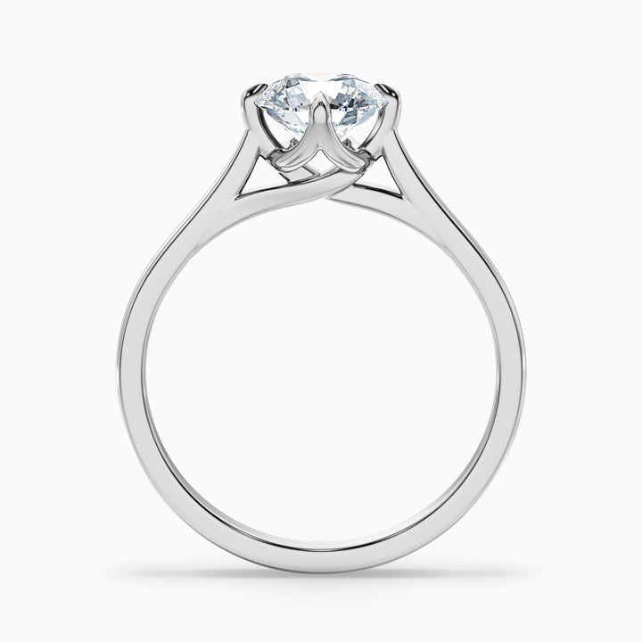 Tia 4.5 Carat Round Cut Solitaire Lab Grown Engagement Ring in Platinum - Side View