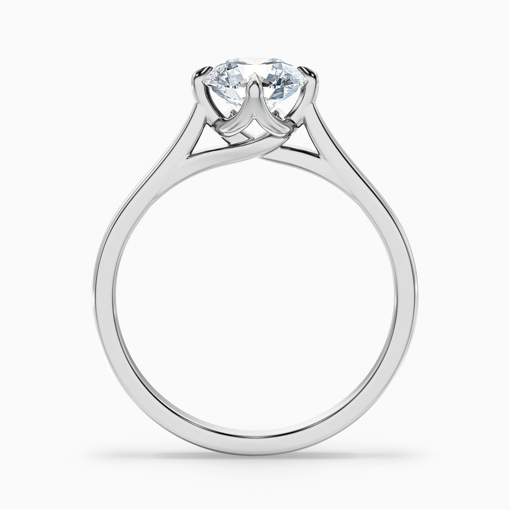 Asta 2 Carat Round Cut Solitaire Moissanite Diamond Ring - Side View