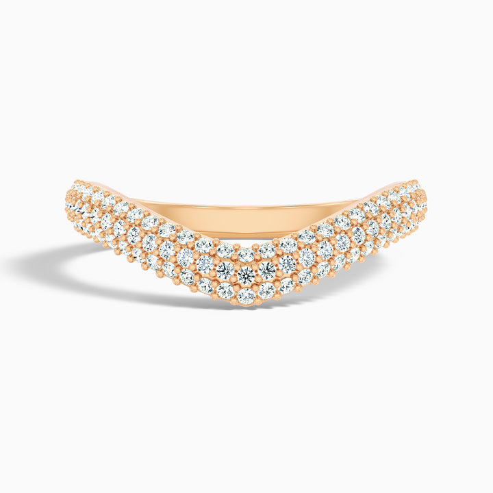 Amelie Round Cut Three Row Curved Lab Grown Diamond Wedding Band