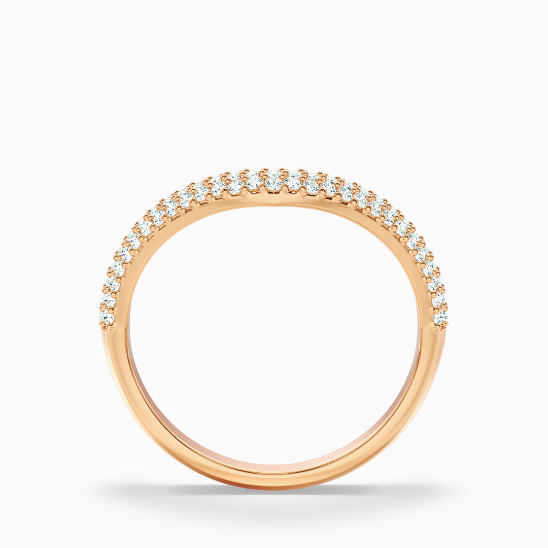 Amelie Round Cut Three Row Curved Lab Grown Diamond Wedding Band