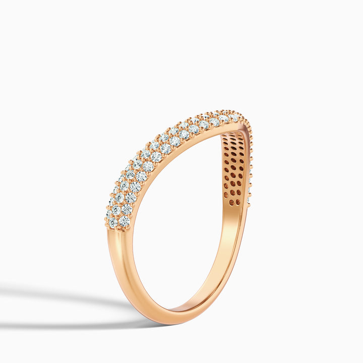 Amelie Round Cut Three Row Curved Lab Grown Diamond Wedding Band