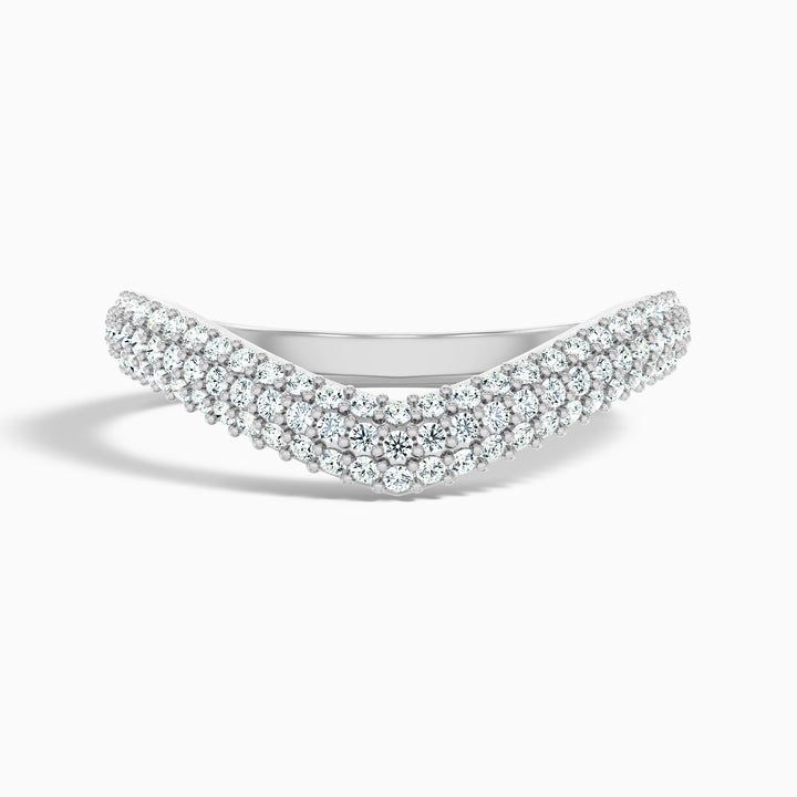 Amelie Round Cut Three Row Curved Lab Grown Diamond Wedding Band