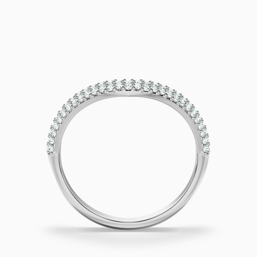 Amelie Round Cut Three Row Curved Lab Grown Diamond Wedding Band