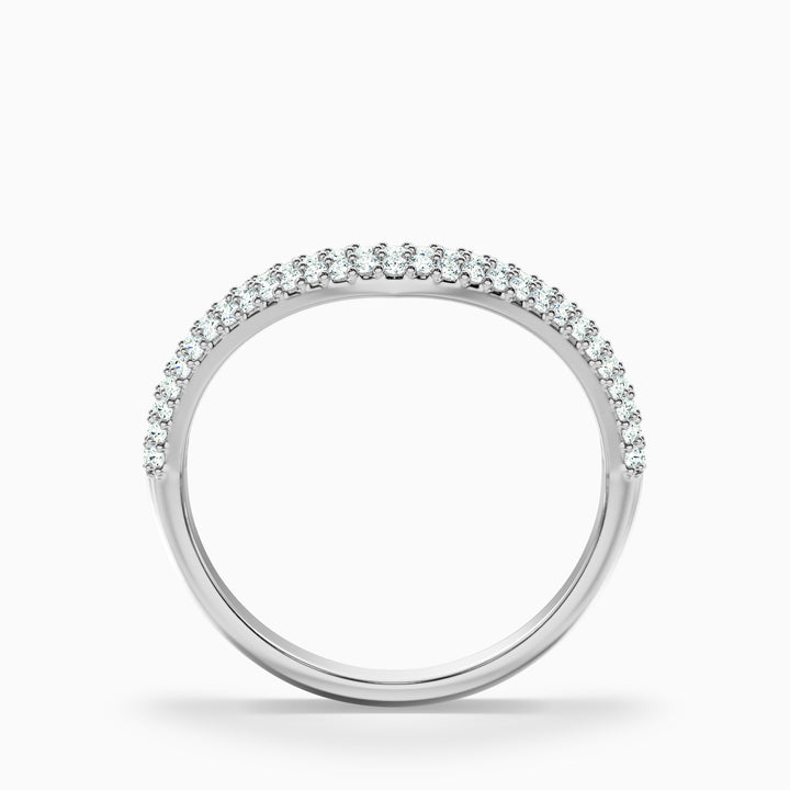Amelie Round Cut Three Row Curved Lab Grown Diamond Wedding Band