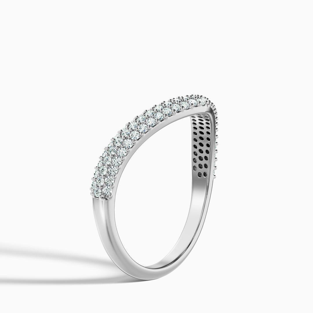 Amelie Round Cut Three Row Curved Lab Grown Diamond Wedding Band