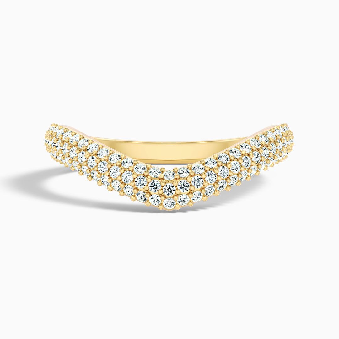 Amelie Round Cut Three Row Curved Lab Grown Diamond Wedding Band