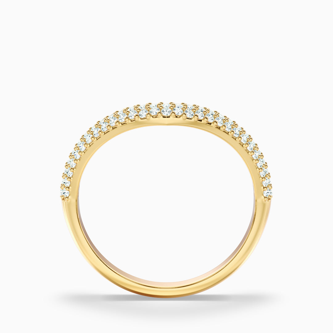 Amelie Round Cut Three Row Curved Lab Grown Diamond Wedding Band