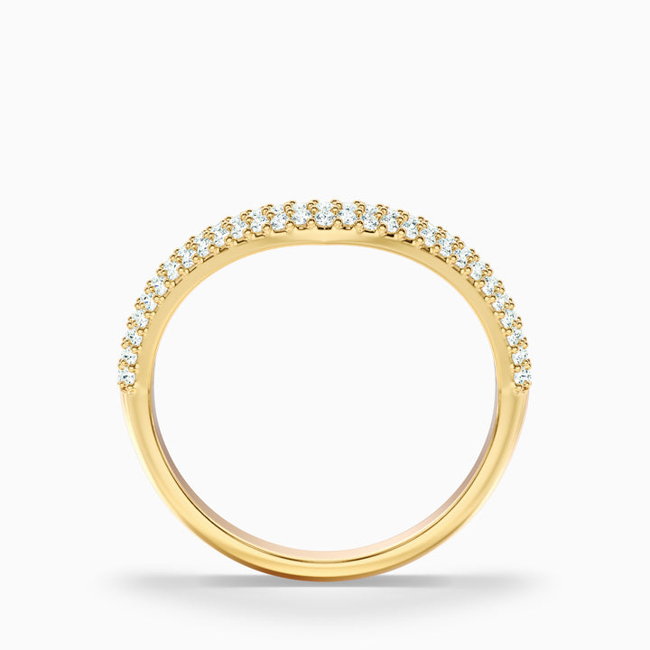 Amelie Round Cut Three Row Curved Lab Grown Diamond Wedding Band