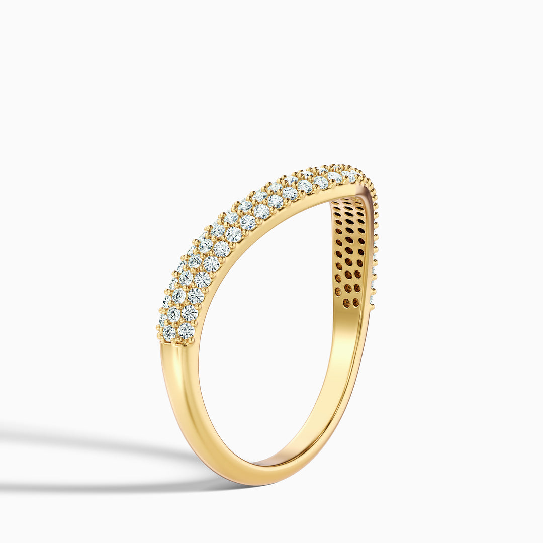 Amelie Round Cut Three Row Curved Lab Grown Diamond Wedding Band