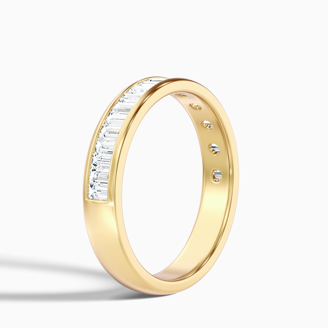 Briana Channel Set Baguette Cut Lab Grown Diamond Wedding Band