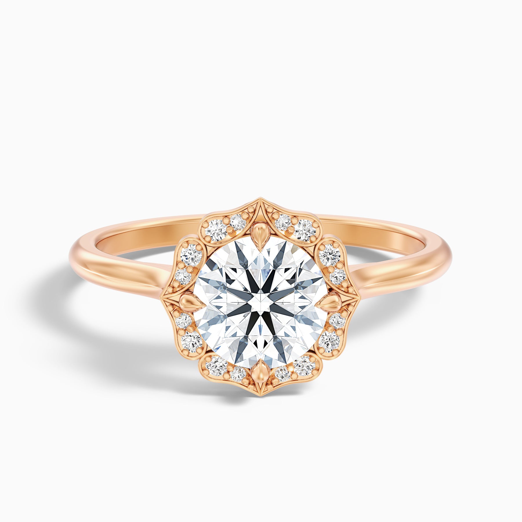 1.5 Carat Round Halo Lab Grown Engagement Ring