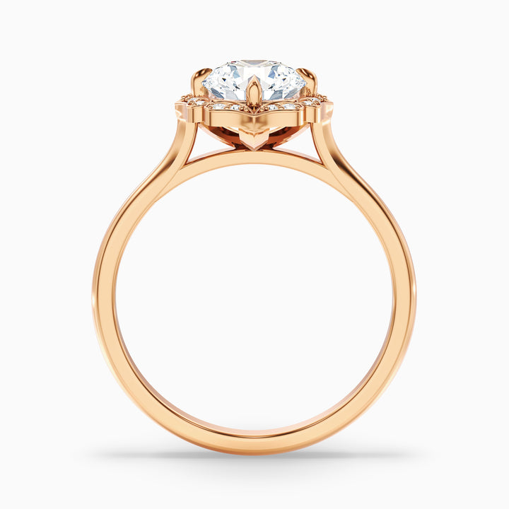 Nyla 1 Carat Round Halo Lab Grown Engagement Ring in Platinum - Side View