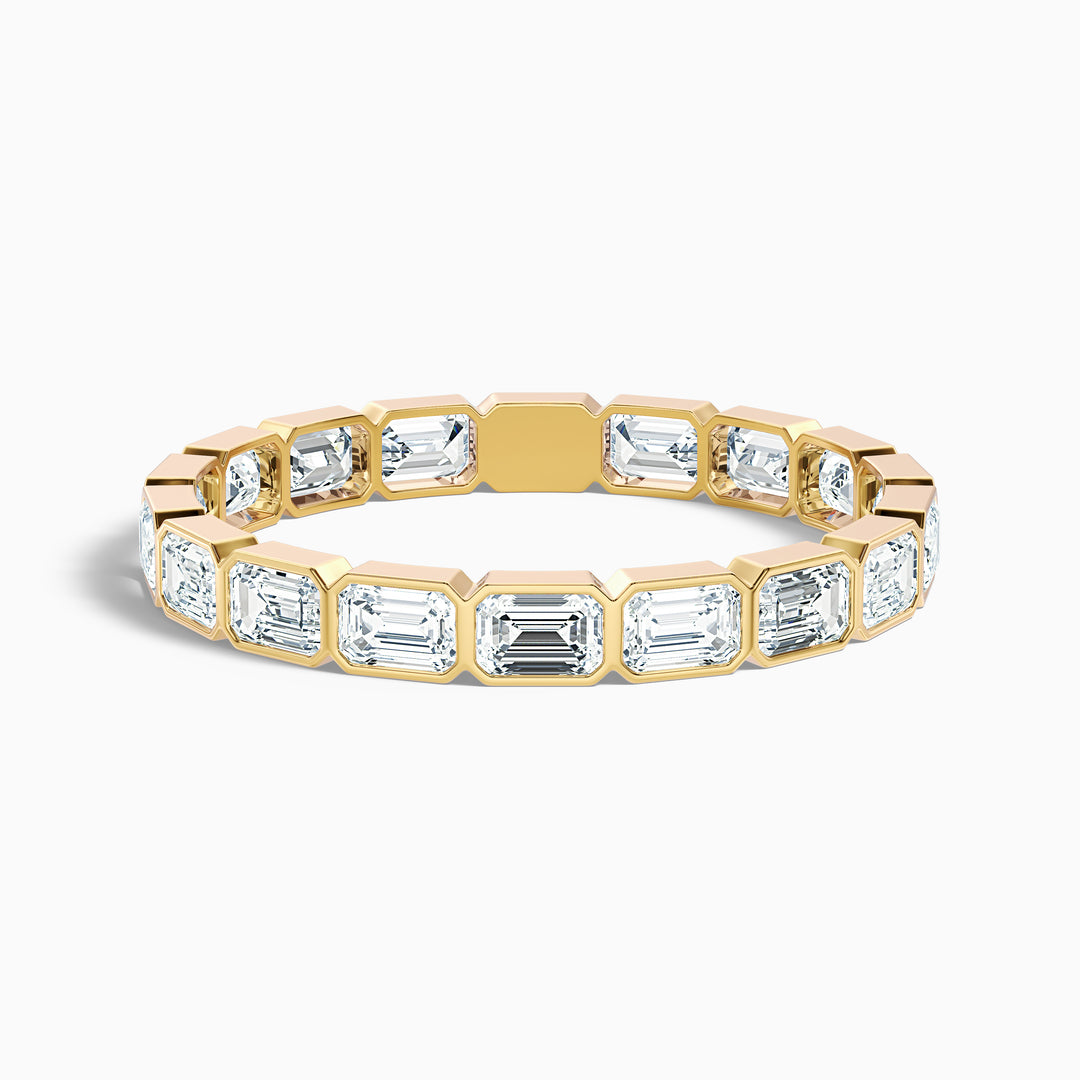 Cheryl East West Bezel Emerald Cut Full Eternity Lab Grown Diamond Band