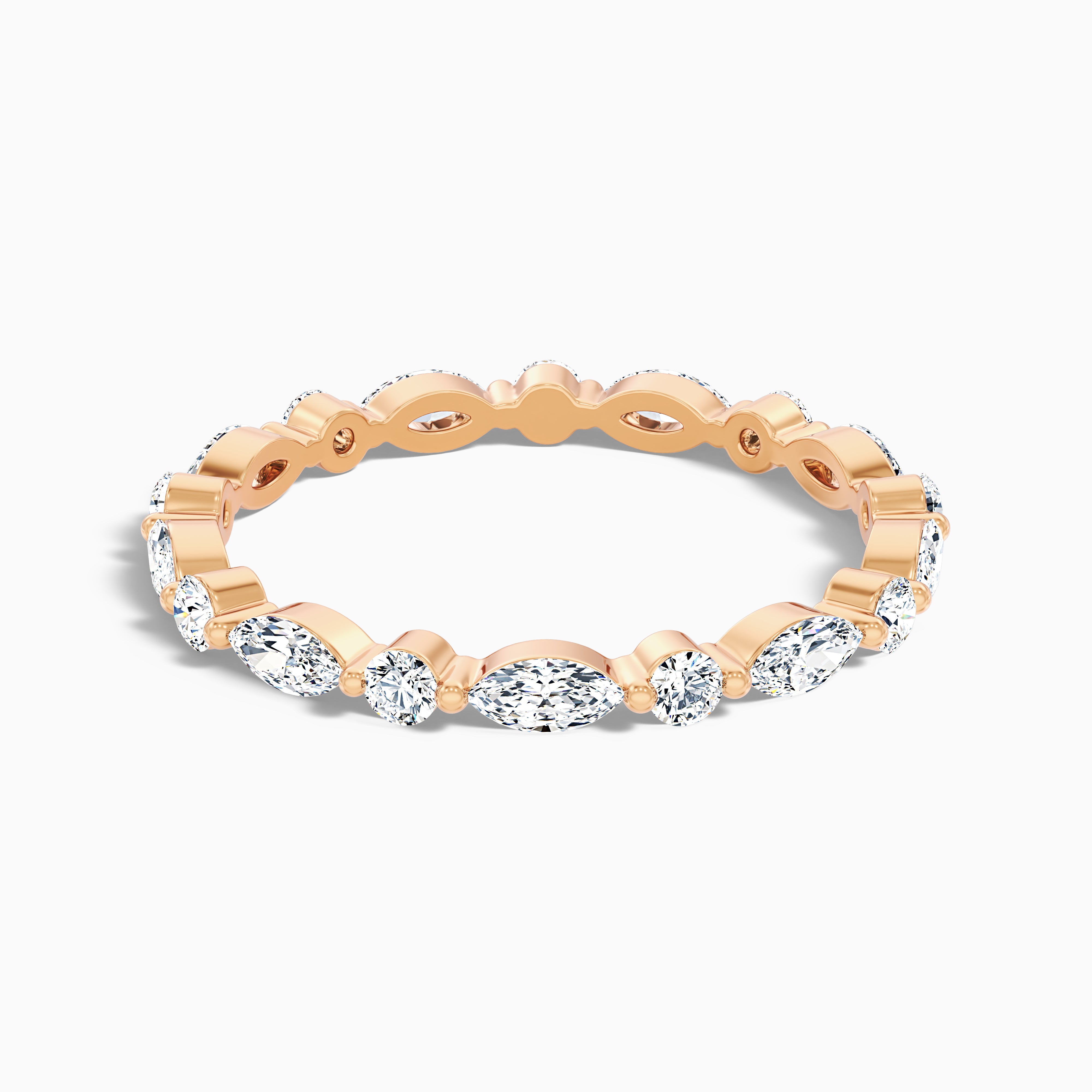 Shop Meryl Round & Marquise Lab Diamond Eternity Band