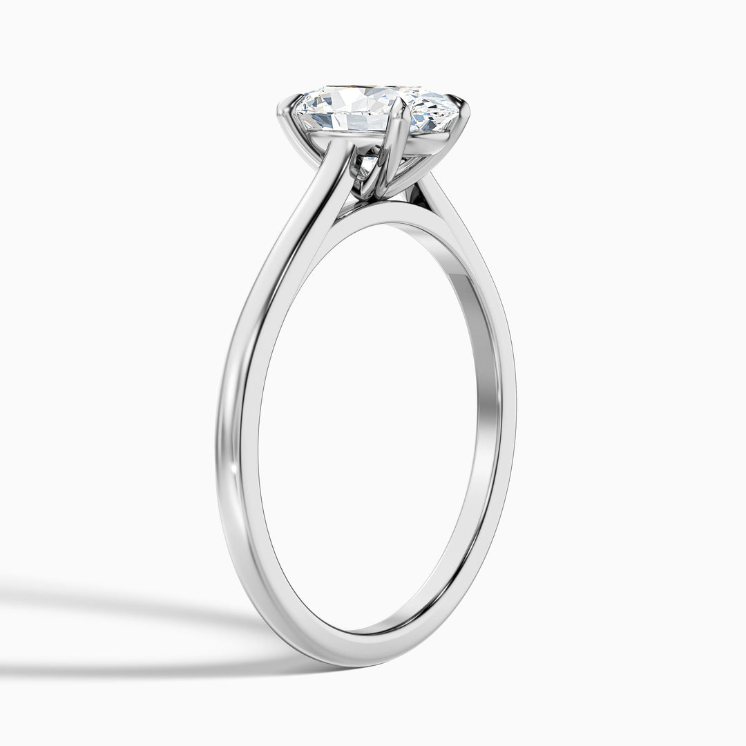 pari 6 carat oval solitaire moissanite engagement ring in 925 sterling silver - Detail View