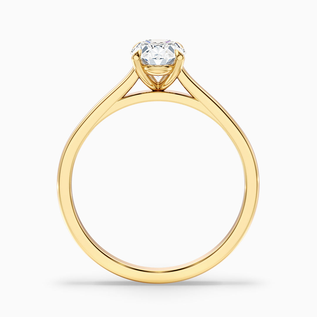 Rose 2.5 Carat Oval Solitaire Lab Grown Engagement Ring in 10k White Gold - Side View