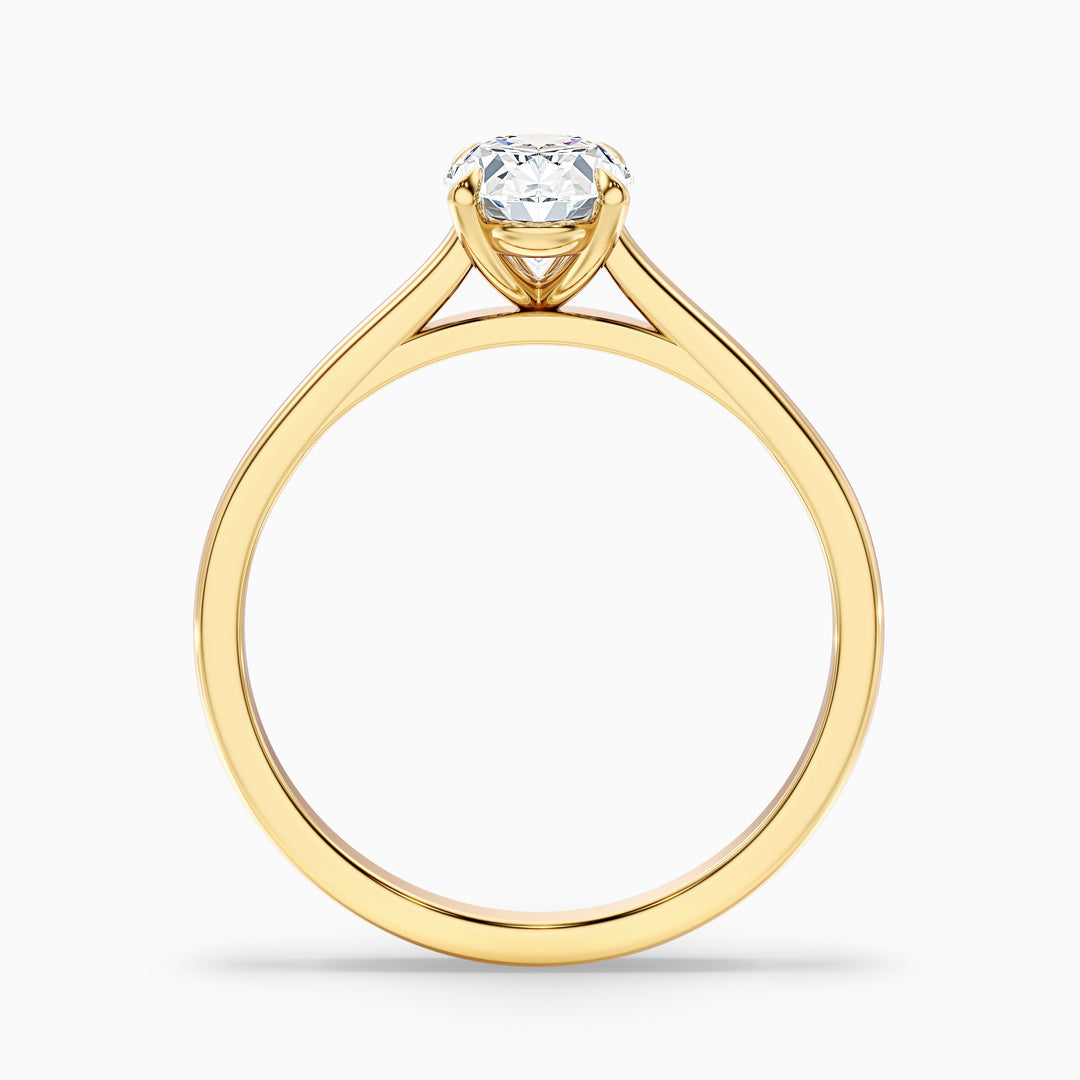 Rose 3.5 Carat Oval Solitaire Lab Grown Engagement Ring in Platinum - Side View