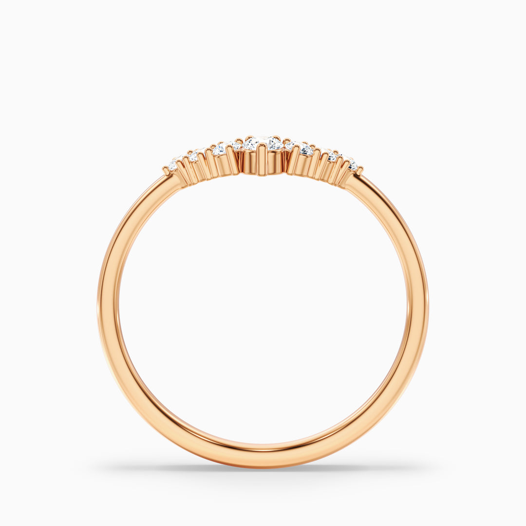 Helene Round Cut Crescent Shaped Lab Grown Diamond Matching Band