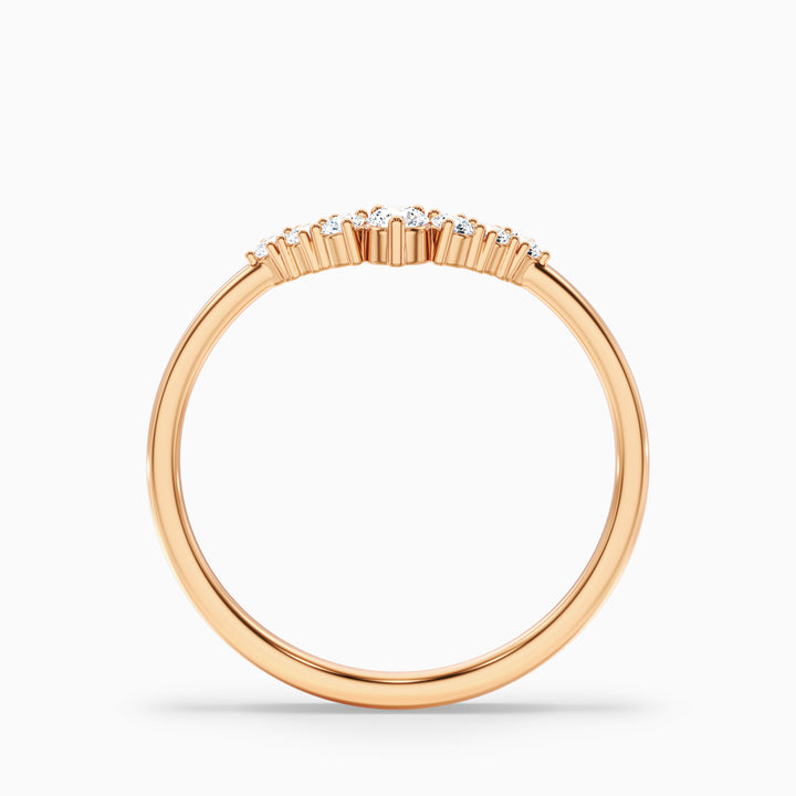 Helene Round Cut Crescent Shaped Lab Grown Diamond Matching Band