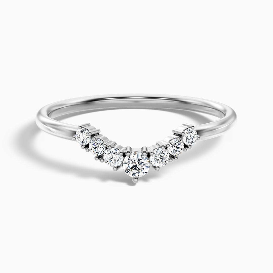 Helene Round Cut Crescent Shaped Lab Grown Diamond Matching Band