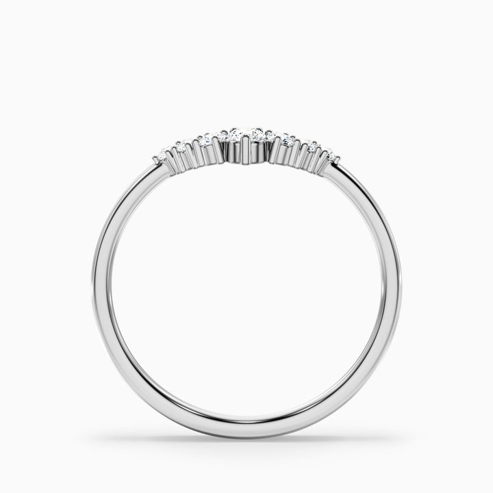 Helene Round Cut Crescent Shaped Lab Grown Diamond Matching Band