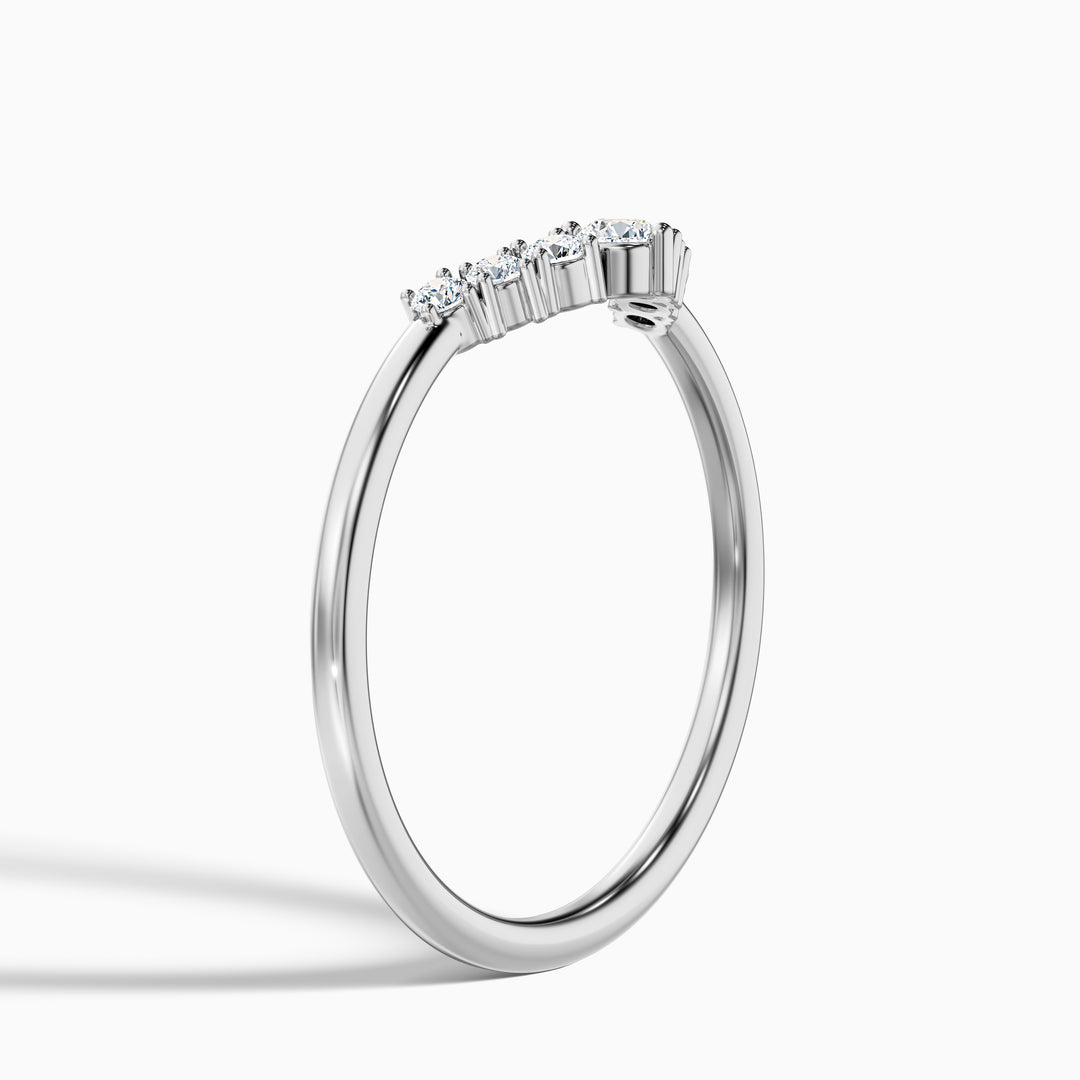 Helene Round Cut Crescent Shaped Lab Grown Diamond Matching Band