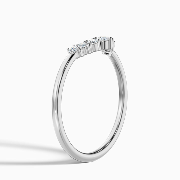 Helene Round Cut Crescent Shaped Lab Grown Diamond Matching Band