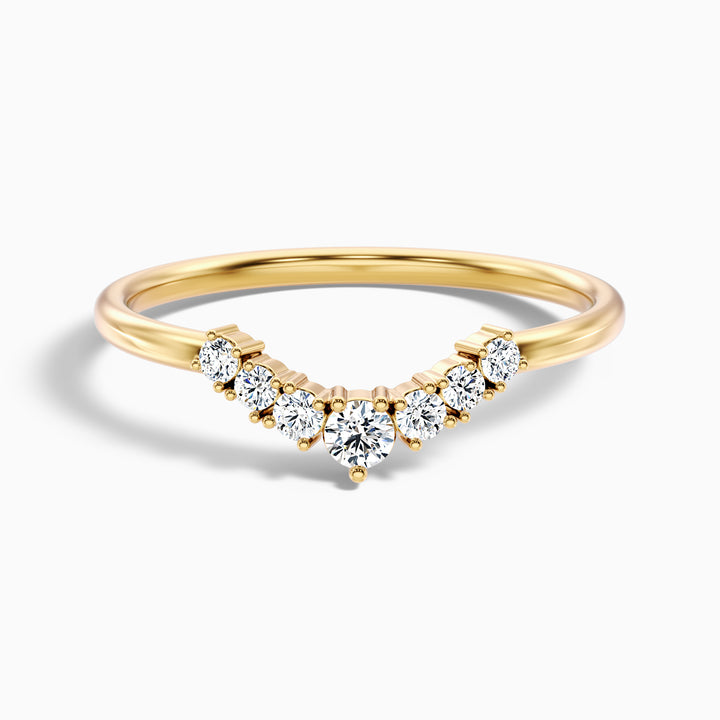 Helene Round Cut Crescent Shaped Lab Grown Diamond Matching Band