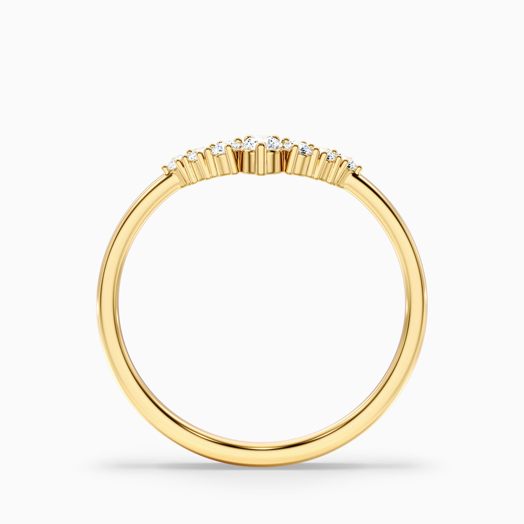 Helene Round Cut Crescent Shaped Lab Grown Diamond Matching Band